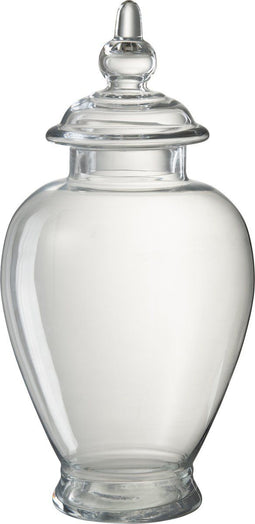 J-Line Voorraadpot Deksel Bol Glas Transparant Large