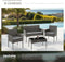 tectake® Wicker tuinset Palese - Zitgroep voor 4 personen - Loungebank met tuintafel en 2 tuinstoelen - Waterafstotend - Grijs