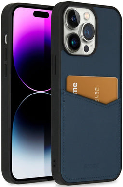 Accezz iPhone 14 Pro Max - Premium Leather Card Slot Backcover - Echt Nappa leer - Donkerblauw