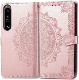 iMoshion Hoesje Geschikt voor Sony Xperia 1 IV Hoesje Met Pasjeshouder - iMoshion Mandala Bookcase - Rosé Goud