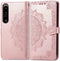 iMoshion Hoesje Geschikt voor Sony Xperia 1 IV Hoesje Met Pasjeshouder - iMoshion Mandala Bookcase - Rosé Goud