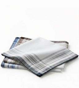 Tiseco Heren Zakdoeken - 12 stuks - 100% katoen - Wit met streeppatroon - 40 x 40 cm (12 stuks)
