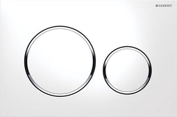 Geberit bedieningsplaat Sigma20 voor 2-toets spoeling, wit / glansverchroomd / wit