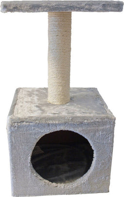 Gebr. De Boon - Kattenmeubel - Krabpaal met huisje - Diabolo Grijs - 57 CM
