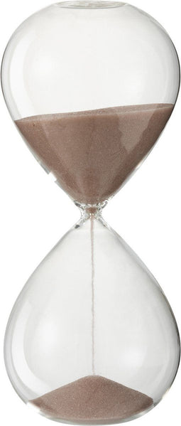 J-Line zandloper - glas/zand - lichtroze - medium