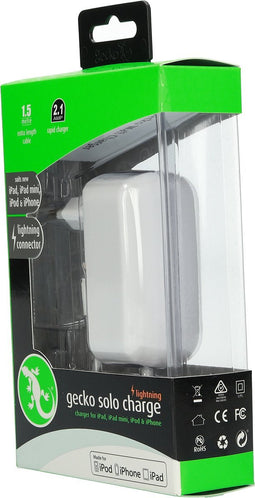 Gecko Travel Charger Apple Lightning 2.1A - Wit