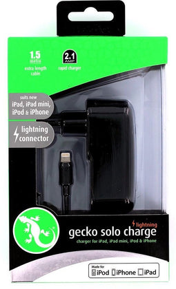 Gecko Travel Charger Apple Lightning 2.1A - Zwart