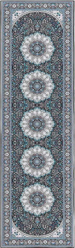 GEDIZ - Loper tapijt - Blauw - 60 x 200 cm - Polyester