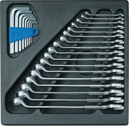 Gedore 1500 ES-1 B 18-delige Ring-steeksleutelset in 2/3 gereedschapsmodule - 2-10mm