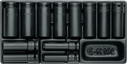 Gedore 1500 ES-K 19 L Slagmoer-dopsleutelset 1/2" in 1/3 gereedschapsmodule