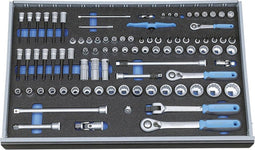 Gedore 2005 CT4-U-20 2016257 Dopsleutelset Metrisch 1/4 (6.3 mm), 3/8 (10 mm), 1/2 (12.5 mm) 89-delig