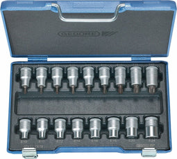Gedore ITX 19 TX-017 6129520 Buiten-zesrond (TX), Binnen-zesrond (TX) Dopsleutelinzetset 17-delig 1/2 (12.5 mm)
