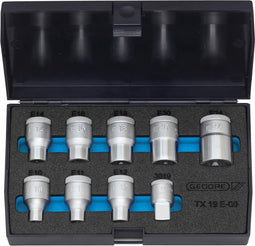 Gedore TX 19 E-09 6265970 Dopsleutelinzetset 1/2 (12.5 mm) 9-delig