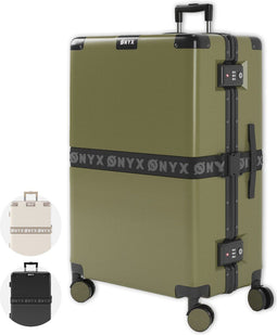 ONYX Check-in Koffer 100L - TSA slot - 360° Spinner wielen - Lichtgewicht - Olive groen