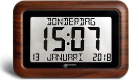 GEEMARC - VISO10 - Digitale kalender klok met dag / datum / tijdweergave - Houtlook