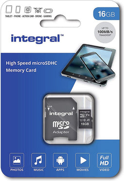 Geheugenkaart Integral microSDHC V10 16GB