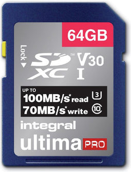 Geheugenkaart Integral SDXC V30 64GB