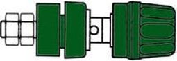 GEISOLEERDE 4mm INBOUWBUS MET KOP EN RING / GROEN (PKI10A) (HM2441A)