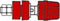 GEISOLEERDE 4mm INBOUWBUS MET KOP EN RING / ROOD (PKI10A) (HM2411A)