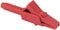 GEÏSOLEERDE KROKODILLENKLEM, ROOD, VROUWELIJKE STEKKERBUS 4 mm - MA 260SH (HM2611)