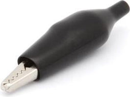 GEISOLEERDE KROKODILLENKLEMMEN MET HULS 44mm - ZWART (CM6B)