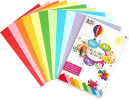 Gekleurd karton | Formaat A5 | 40 vellen | 200 gram | 10 verschillende kleuren Karton | Papier | knutselen voor kinderen