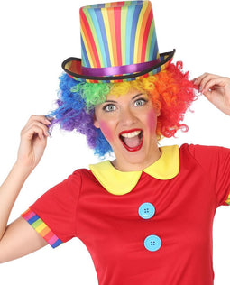 Gekleurde hoge clown verkleed hoed voor volwassenen
