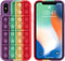 iMoshion Hoesje Geschikt voor iPhone Xs / X Hoesje Siliconen - iMoshion Pop It Fidget Toy - Pop It hoesje - Rainbow