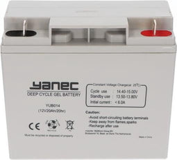 Gel accu 12V, 20 Ah Yanec