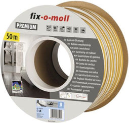 Tochtband - P profiel - 50 m x 9 mm - 2.5-5 mm - wit