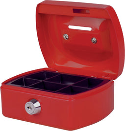 Geldkist Pavo met muntgleuf 125x95x60mm rood