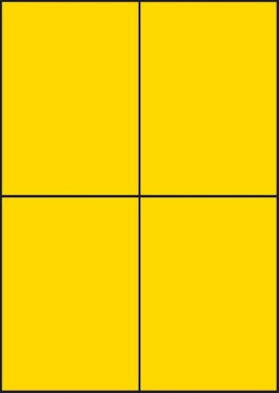 Gele A4 etiketten 105 x 148 mm (100 vel)