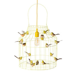 Dutch Dilight birdcage pendant lamp yellow birds
