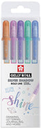 Gelly Roll gelpen silver shadow set 5 kleuren