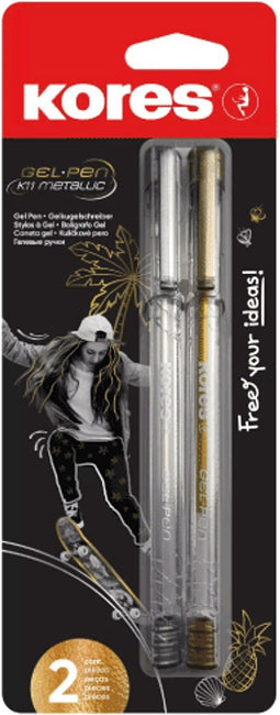 Gelpennen 2-pack - Goud en Zilver | Gelpen Goud - Gelpen Zilver - Gelpennen Volwassenen en Kinderen - Metallic Gelpennen