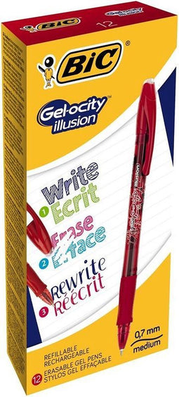 Gelschrijver Bic Gelocity illusion 0.3mm rood | 12 stuks