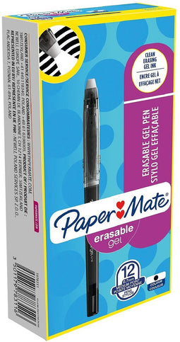 Gelschrijver paper mate inkjoy erasable zwart - 12 stuks