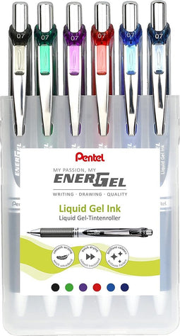 Gelschrijver pentel bl77 energel m 6st assorti | Etui a 6 stuk