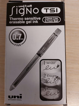 Gelschrijver uni-ball signo tsi 0.5mm zwart - 12 stuks