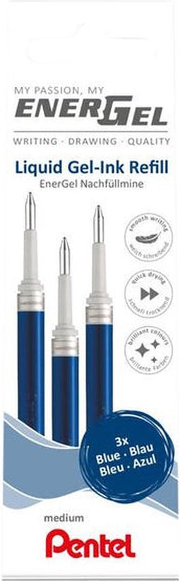 Gelschrijvervulling Pentel LR7 Energel 0.4mm blauw set à 3 stuks