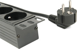 Gembird 19" Stekkerdoos met schakelaar (PDU), 8-voudig met pen-aarde (FR/BE), 1U, 16A