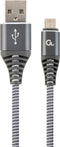 Gembird CC-USB2B-AMMBM-1M-WB2 USB-kabel USB 2.0 Micro-USB B USB A Grijs, Wit
