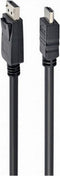 Gembird DisplayPort - HDMI, 1.8m HDMI A Zwart