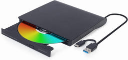 Gembird externe USB CD/DVD-Rom drive (lezen en branden) - USB-A/USB-C - USB3.0 / zwart