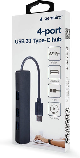 Gembird Gmb Hub Usb-C 4-Poorts U3P4-01