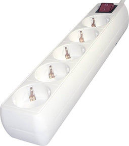 Gembird SPG4-C-6 Overspanningsveilige stekkerdoos 5-voudig Wit Randaarde stekker 1 stuk(s)