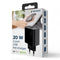 Gembird USB Snellader 20W - 2-poorten - USB-A + USB Type-C - QC3.0 - 5V/3A - Zwart