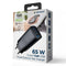 Gembird USB Snellader 65W - 3-poorten - USB-A + 2x USB Type-C - QC3.0 - 5V/3A - Zwart