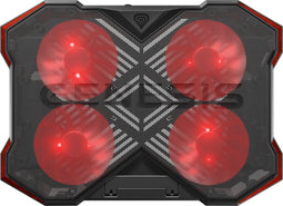 GENESIS Oxid 260 laptop cooling pad 43,9 cm (17.3") 1010 RPM Zwart, Rood