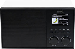Geneva DeCon S internet, DAB+ en FM radio met Spotify en Bluetooth - zwart/wit mat/geverfd hout
